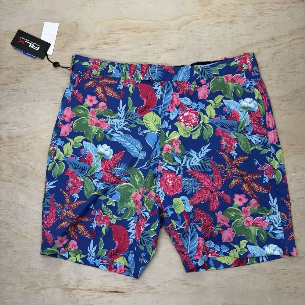 NEW RLX Ralph Lauren Classic Fit Water Repellent Floral Golf Shorts sz 36